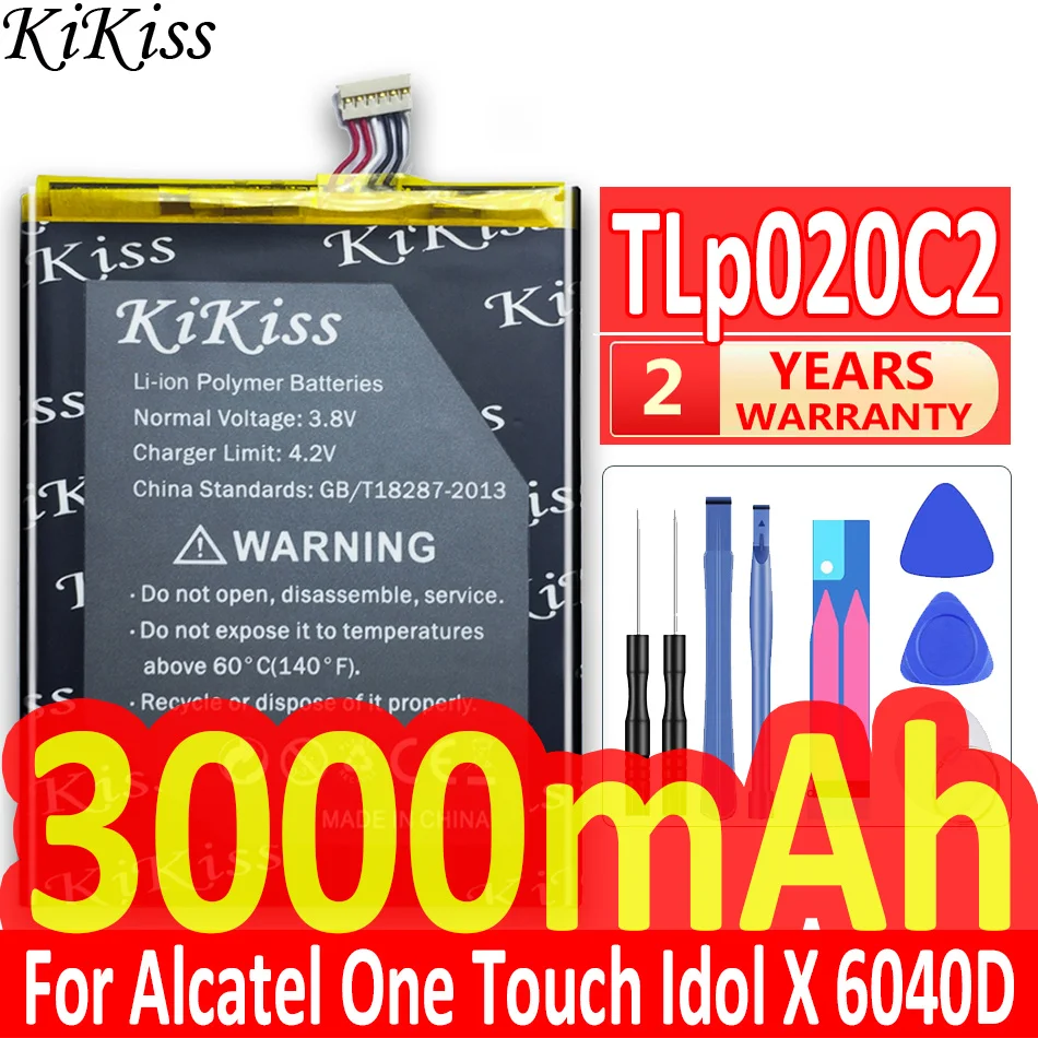 KiKiss TLP020C2 3000mAh Battery For Alcatel One Touch Idol X 6040D 6040X For TCL Idol X S950 S950T Smart Phone Batteries + Tools
KiKiss TLP020C2 3000mAh Battery For Alcatel One Touch Idol X 6040D 6040X For TCL Idol X S950 S950T Smart Phone Batteries + Tools