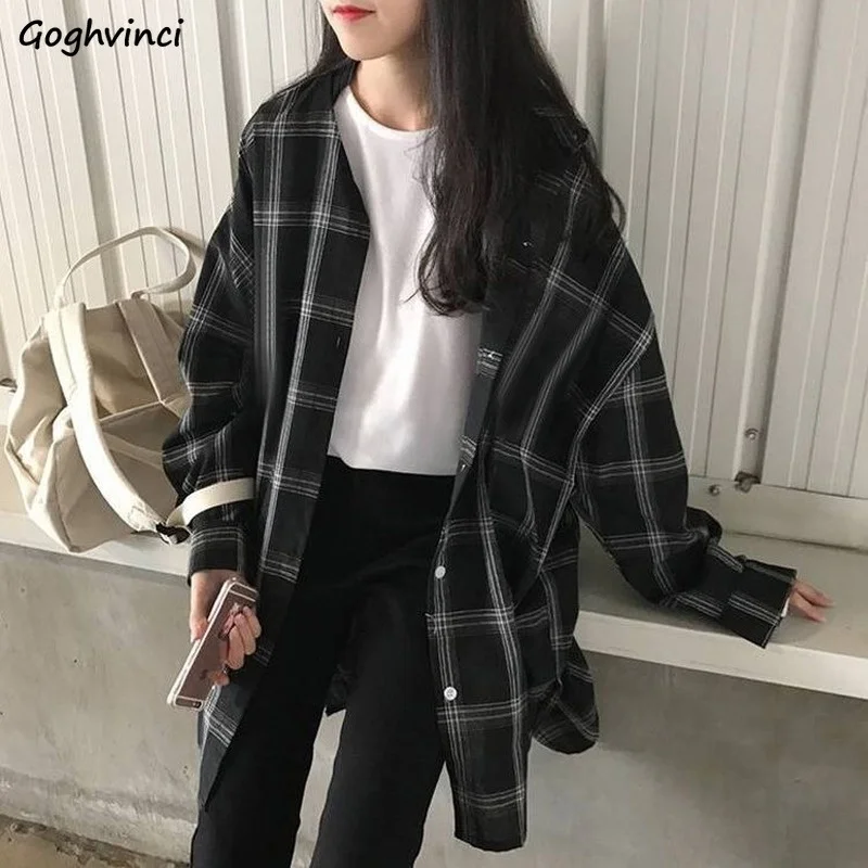 Shirts Women Plaid Long Sleeve Chic Loose Basic Spring Autumn Outerwear Casual Womens Sun-proof BF Retro Harajuku Newest Vintage
Shirts Women Plaid Long Sleeve Chic Loose Basic Spring Autumn Outerwear Casual Womens Sun-proof BF Retro Harajuku Newest Vintage