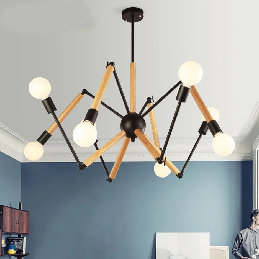 Indoor Lighting Wooden Art Led Chandelier Design Decoration Lamp Fixtures Dining Live Room Black White Color Iron Pendant Lights
Indoor Lighting Wooden Art Led Chandelier Design Decoration Lamp Fixtures Dining Live Room Black White Color Iron Pendant Lights