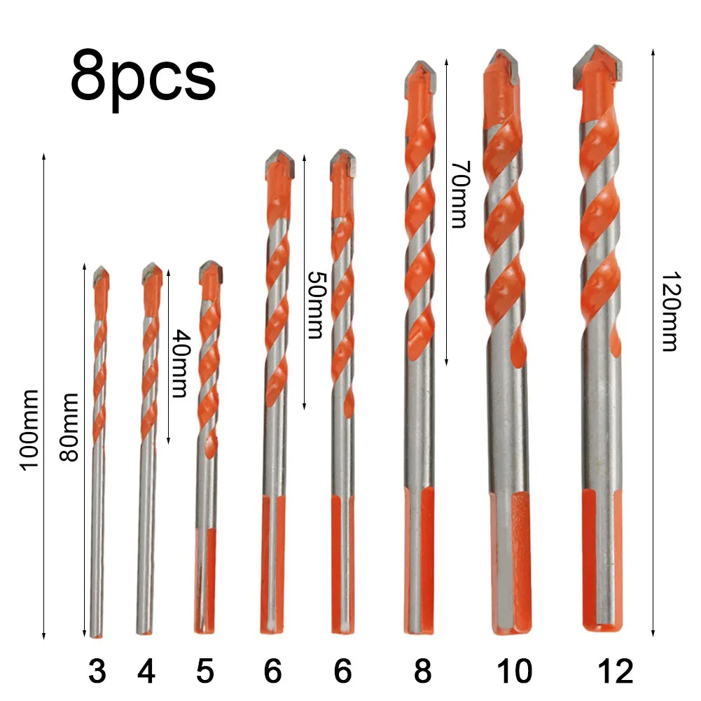 8pcs Drill Bits Set Triangle Shank 3 4 5 6 8 10 12mm Carbide U Shaped Spiral For Drywall Bricks Tiles Wood Aluminum Hand Tools
8pcs Drill Bits Set Triangle Shank 3 4 5 6 8 10 12mm Carbide U Shaped Spiral For Drywall Bricks Tiles Wood Aluminum Hand Tools