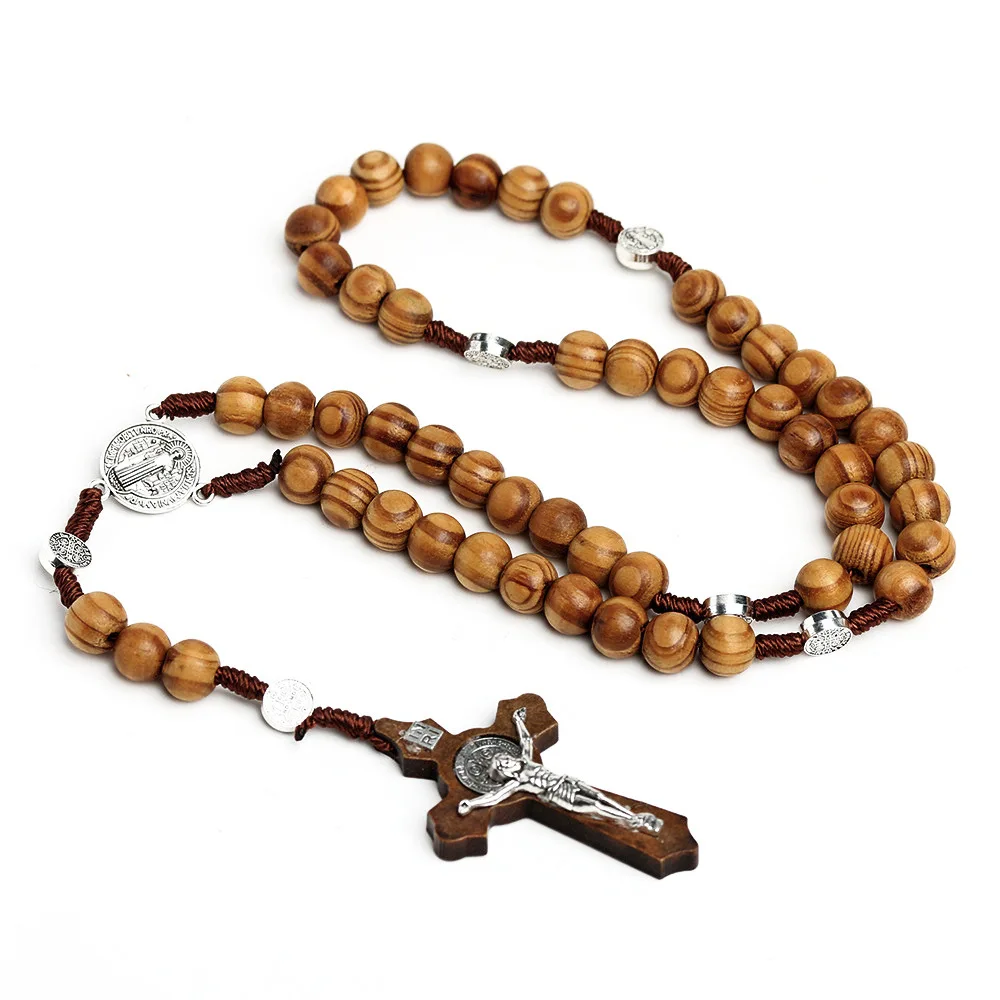 Natural Pine Catholic Rosary Cross Necklace Gothic Crucifix Christian Jesus Pendant Handmade Religious Jewelry Wholesale
Natural Pine Catholic Rosary Cross Necklace Gothic Crucifix Christian Jesus Pendant Handmade Religious Jewelry Wholesale