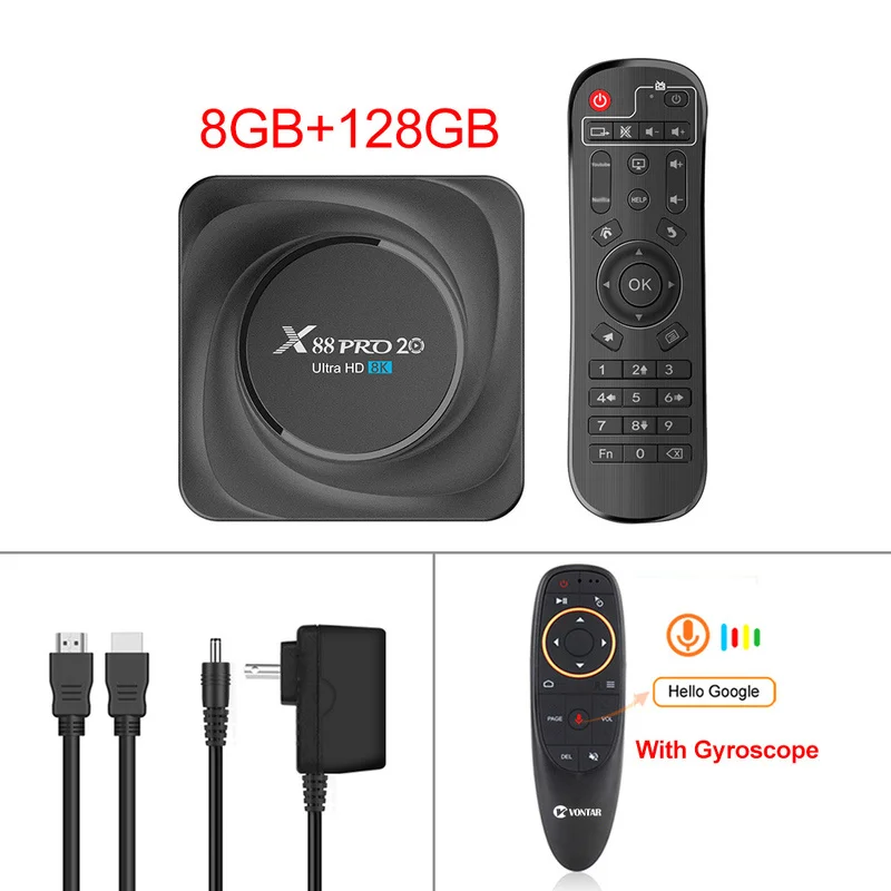 X88 PRO 20 TV Box Android 11 8GB RAM 128GB ROM Rockchip RK3566 8K Android 11.0 Media Player Google Youtube 1000M 4GB32GB
X88 PRO 20 TV Box Android 11 8GB RAM 128GB ROM Rockchip RK3566 8K Android 11.0 Media Player Google Youtube 1000M 4GB32GB