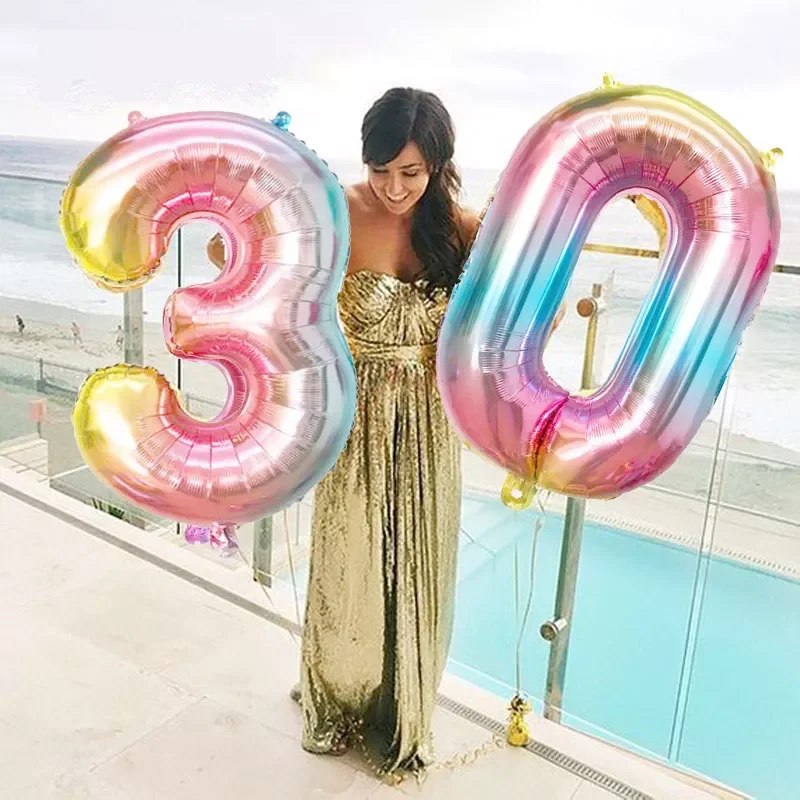 16/32/40 inch digital Inflated balloons Big Blue rainbow Foil Air Balloon Children Adult Birthday Party Decoration baby shower
16/32/40 inch digital Inflated balloons Big Blue rainbow Foil Air Balloon Children Adult Birthday Party Decoration baby shower