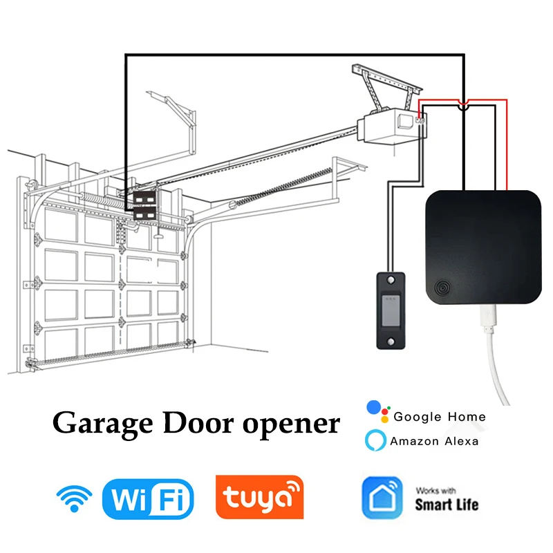 Tuya Smart Garage Door Opener Wifi Switch APP Control audio Password Control Real Time Monitor Work With Alexa Siri Smart Life
Tuya Smart Garage Door Opener Wifi Switch APP Control audio Password Control Real Time Monitor Work With Alexa Siri Smart Life