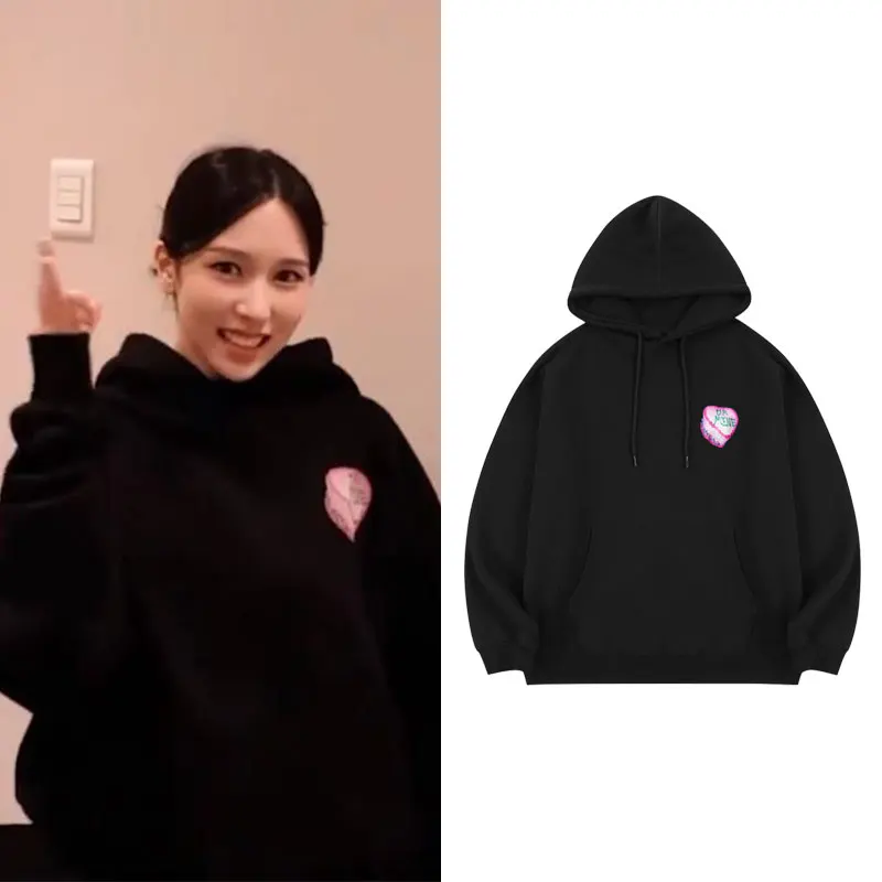 Kpop Fashion Twice Mina K-pop Harajuku Hoodie Women Ullzang Korean Style Graphic MINE Heart Printed Hoody Top Hip Hop Hoody Tops 
Kpop Fashion Twice Mina K-pop Harajuku Hoodie Women Ullzang Korean Style Graphic MINE Heart Printed Hoody Top Hip Hop Hoody Tops