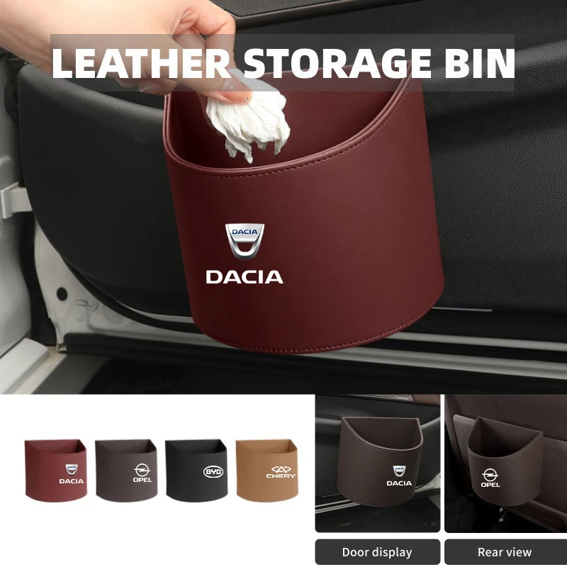 

Leather Car Trash Bin Hanging Garbage For Jeep Grand Cherokee Compass Patriot Renegade Wrangler JK JL Liberty Trailhawk Rubicon