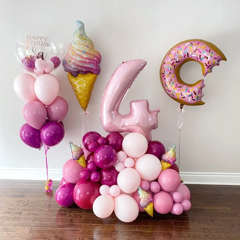 79Pcs Donut Ice Cream Number Balloons Set Pink Balloons Grow Up Birthday Theme Party Decorations Supplies Baby Shower
79Pcs Donut Ice Cream Number Balloons Set Pink Balloons Grow Up Birthday Theme Party Decorations Supplies Baby Shower