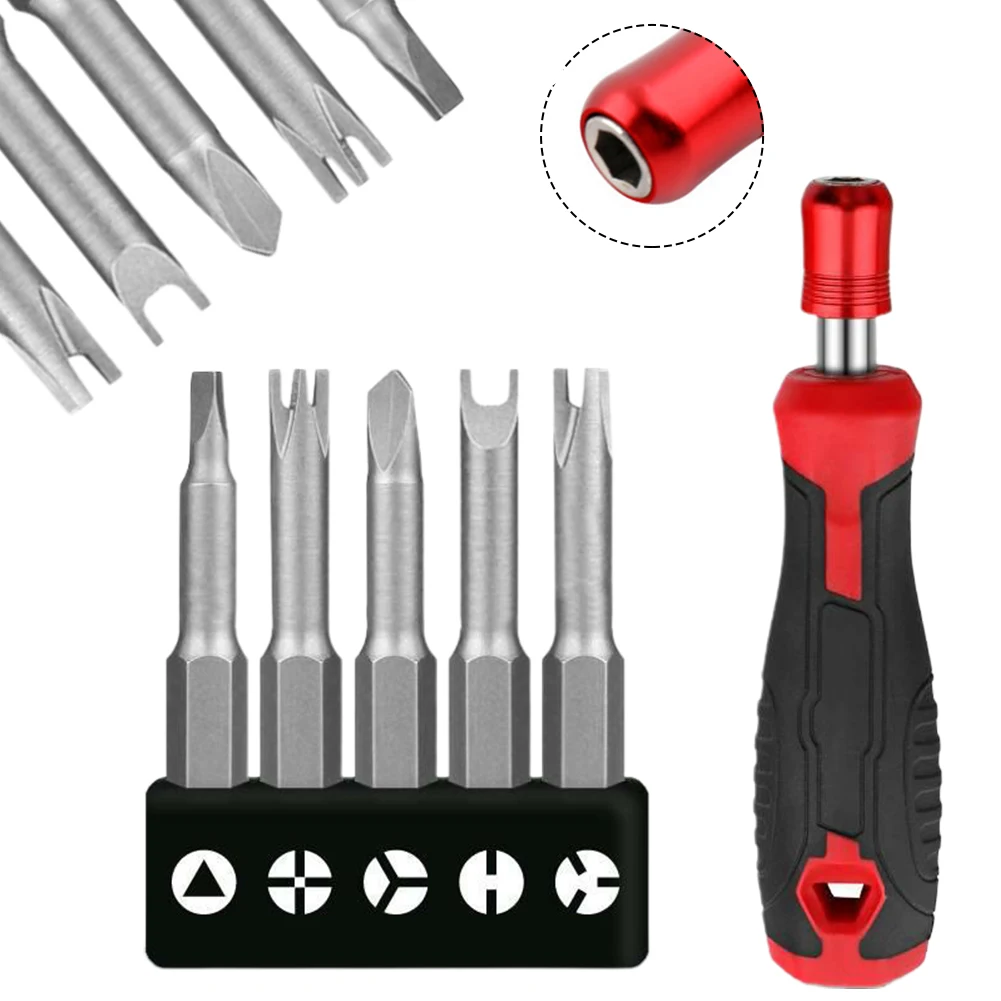6pcs Screwdriver Bit With Handle Cross Anti Slip For Socket Wrench Anti-corrosion Wear-resistant High Hardness Hand Tools
6pcs Screwdriver Bit With Handle Cross Anti Slip For Socket Wrench Anti-corrosion Wear-resistant High Hardness Hand Tools