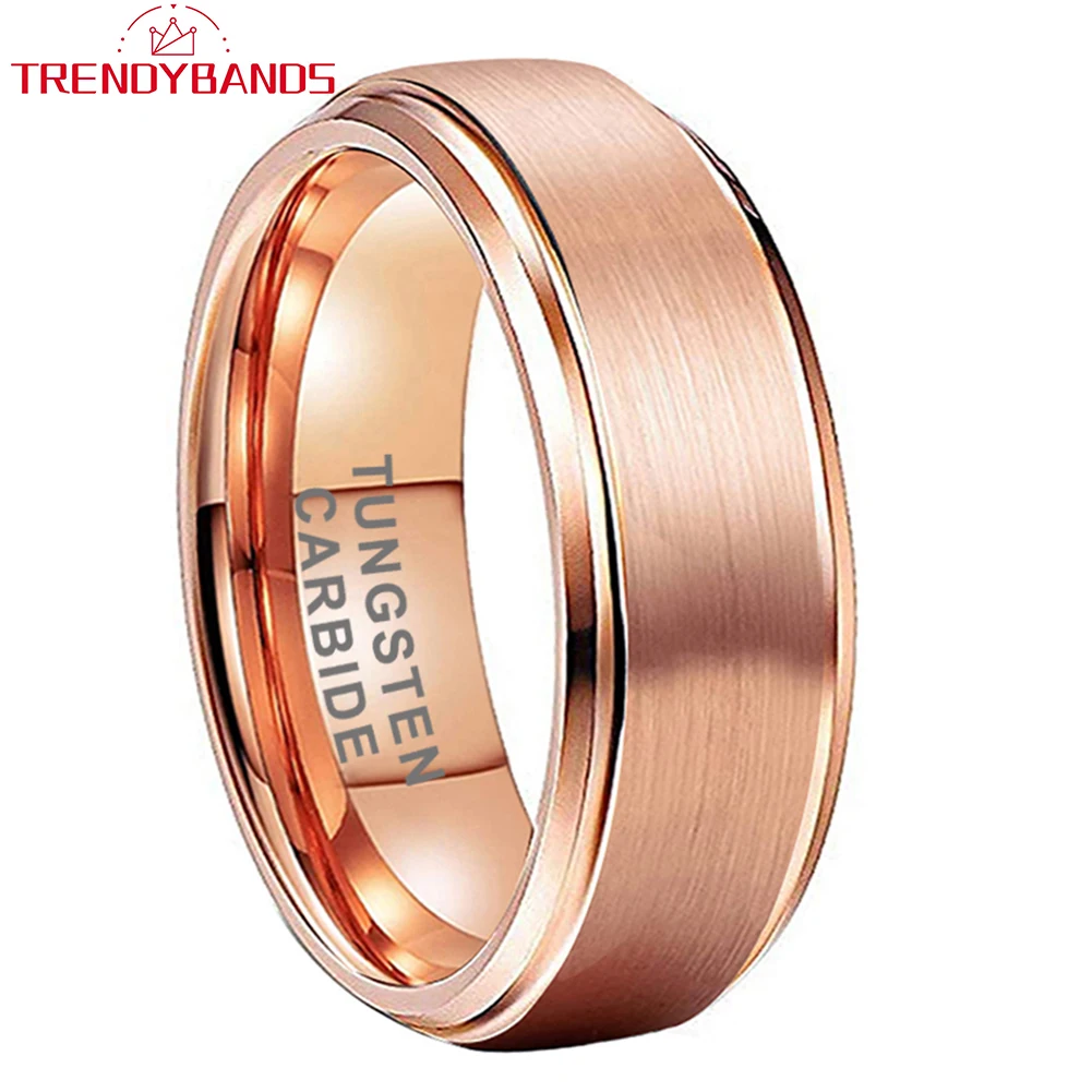 6mm 8mm Rose Gold Tungsten Carbide Ring Wedding Band for Men Women Stepped Beveled Edges Comfort Fit Couple's Anniversary Gift
6mm 8mm Rose Gold Tungsten Carbide Ring Wedding Band for Men Women Stepped Beveled Edges Comfort Fit Couple's Anniversary Gift