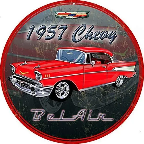 1957 Chevy Bel Air Round Metal Tin Sign for Garage Man Cave Sign Oil Sign 12x12 Inches
1957 Chevy Bel Air Round Metal Tin Sign for Garage Man Cave Sign Oil Sign 12x12 Inches