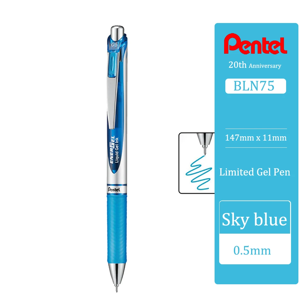 Японская гелевая ручка Pentel BLN75, гладкая и быстросохнущая водяная ручка для студентов с школьными принадлежностями 0,5 мм, канцелярские принадлежности, 20 цветов
Японская гелевая ручка Pentel BLN75, гладкая и быстросохнущая водяная ручка для студентов с школьными принадлежностями 0,5 мм, канцелярские принадлежности, 20 цветов