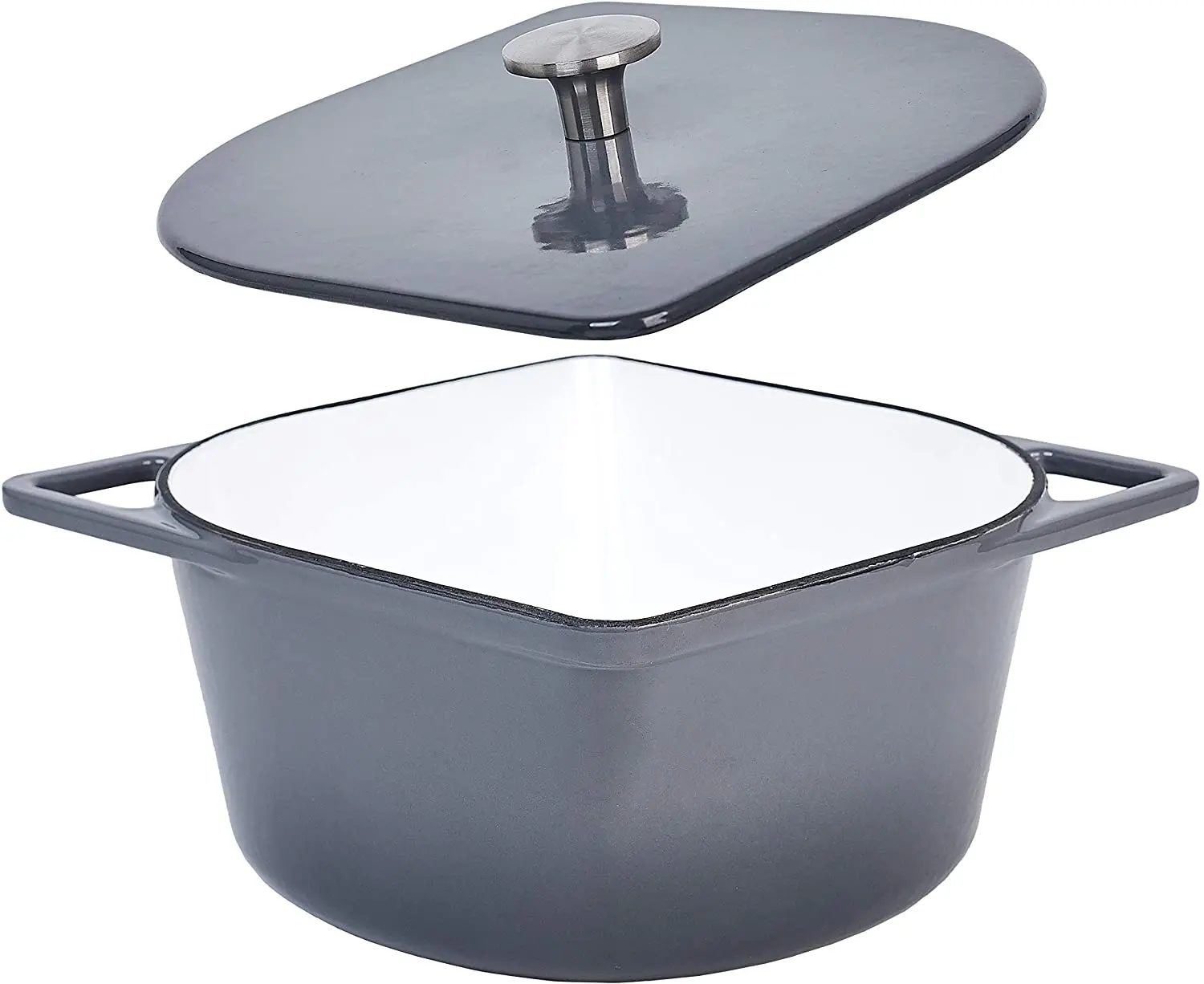 NEW 5 Quart Cast Iron Enameled Dutch Oven Modern Squoval Shaped Design with Stainless Steel
NEW 5 Quart Cast Iron Enameled Dutch Oven Modern Squoval Shaped Design with Stainless Steel