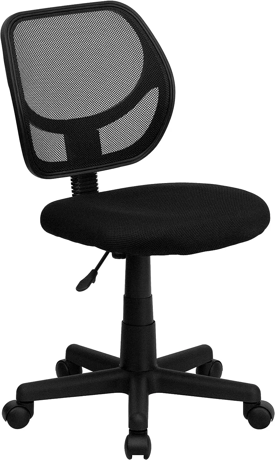 

Low Back Black Mesh Swivel Task Office Chair with Curved Square Back