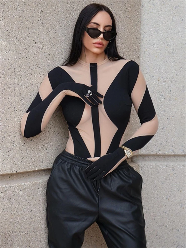 Habbris Autumn Sexy Mesh Patchwork Sheer Bodysuit Club Outfit For Women 2022 Long Sleeve O Neck See Through One Pieces Female
Habbris Autumn Sexy Mesh Patchwork Sheer Bodysuit Club Outfit For Women 2022 Long Sleeve O Neck See Through One Pieces Female