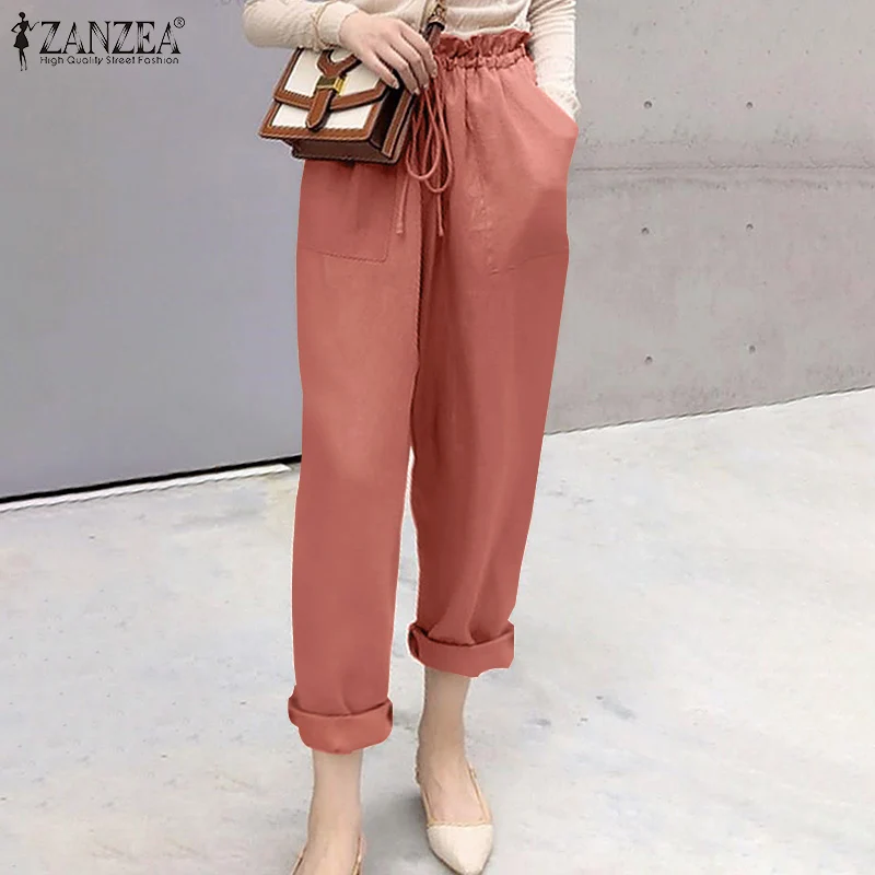 ZANZEA Women Fashion OL Casual Solid Bandage Pantalons Palazzo Loose Harem Pants 2022 Spring Summer Ruffle Elastic Waist Pants
ZANZEA Women Fashion OL Casual Solid Bandage Pantalons Palazzo Loose Harem Pants 2022 Spring Summer Ruffle Elastic Waist Pants