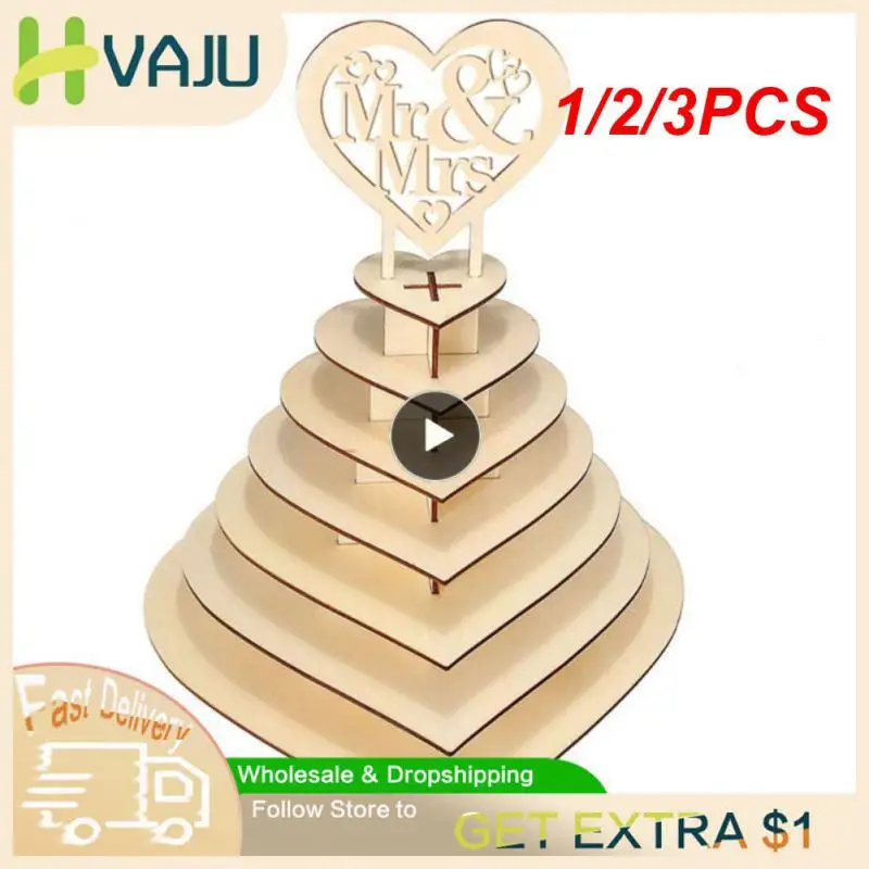 

1/2/3PCS Romantic Wedding Wooden Ornaments Mr&Mrs Chocolate Stand Display Candy Cupcake Desserts Holder Home Decor Wedding Party