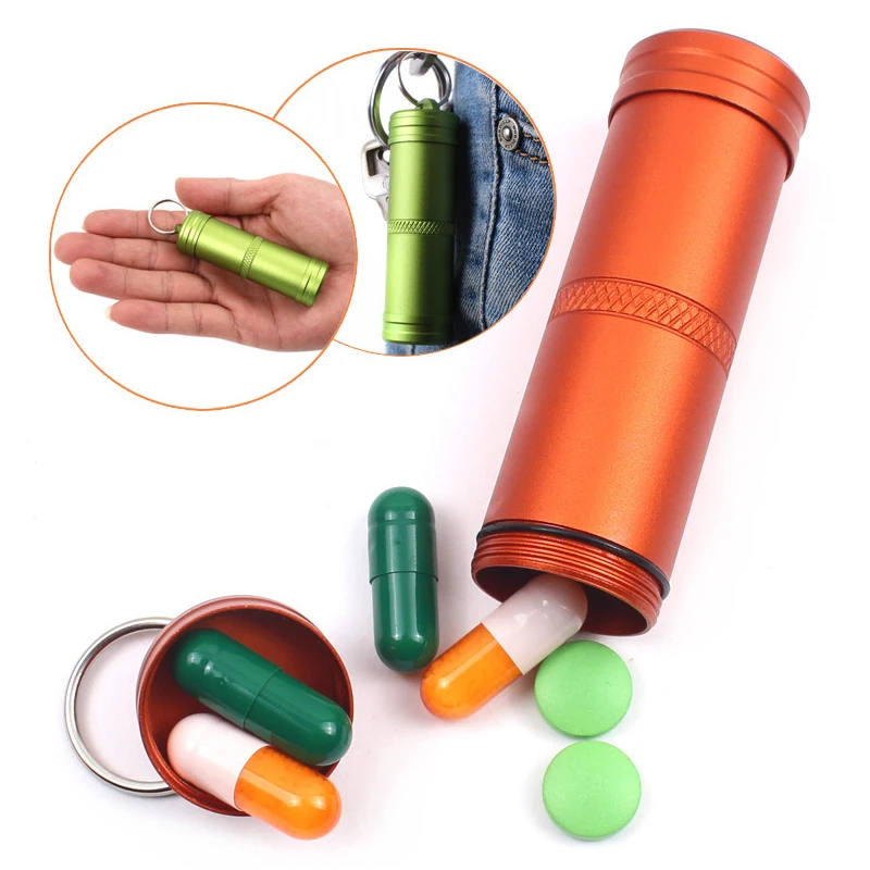 Waterproof Container Box Aluminum Waterproof Pill Medicine Bottle Ootdoor EDC Keychain Tool Pendant Small Case Tank
Waterproof Container Box Aluminum Waterproof Pill Medicine Bottle Ootdoor EDC Keychain Tool Pendant Small Case Tank