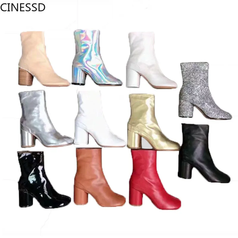 Split Toe Boots Women Cow Leather Ninja Tabi Boots MM6 Genuine Leather Round Heel Ankle Boot Real Leather Woman High Heels Shoes
Split Toe Boots Women Cow Leather Ninja Tabi Boots MM6 Genuine Leather Round Heel Ankle Boot Real Leather Woman High Heels Shoes