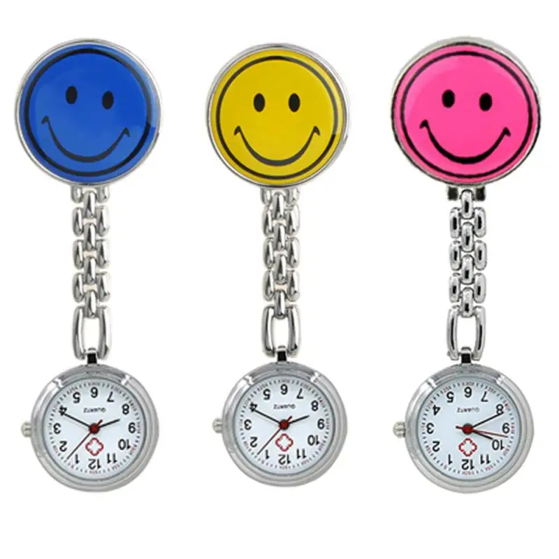 1pc Lovely Cartoon Nurse Watch Cute Smiling Clip-on Fob Brooch Pendant Hanging Quartz Pocket Adjustable For Men Women - купить по