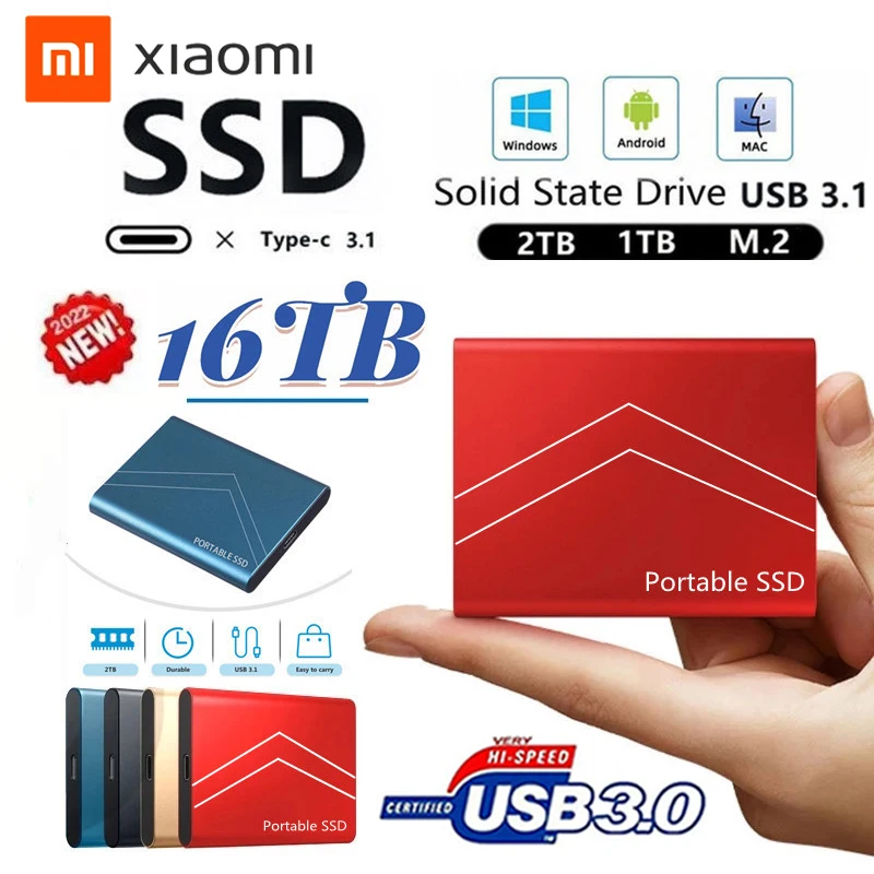 100% Original Xiaomi 16TB SSD External Hard Drive 8TB Storage Device Hard Drive Type-C USB 3.1 For Laptop Microcomputer Desktop
100% Original Xiaomi 16TB SSD External Hard Drive 8TB Storage Device Hard Drive Type-C USB 3.1 For Laptop Microcomputer Desktop