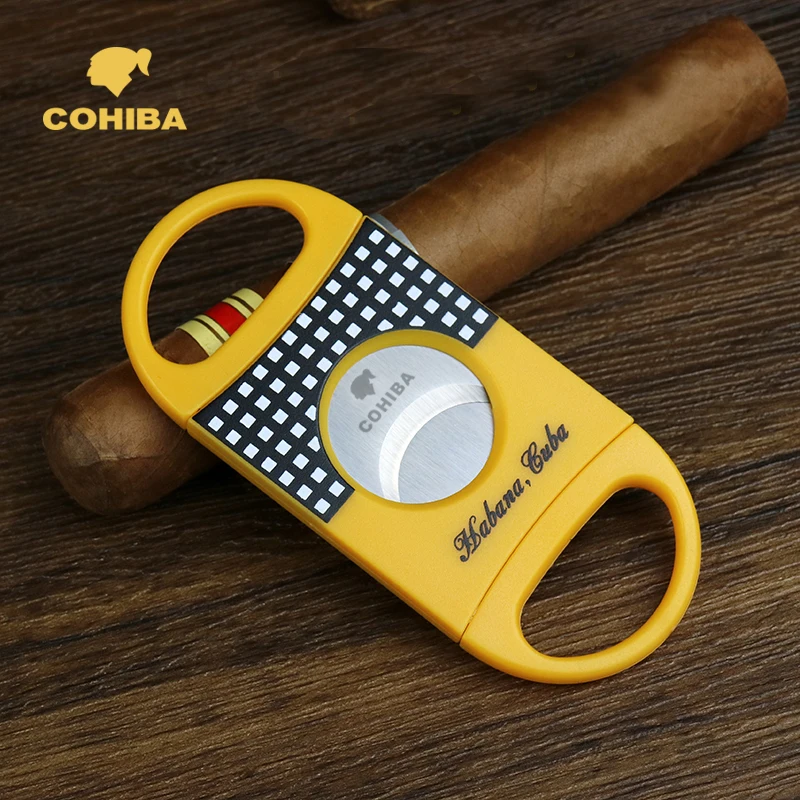 COHIBA Plastic V Cut Stainless Steel Blade Cigar Cutter Sharp Sigaar Cutting Tool Cigars Guillotine Pocket Cutter Accessories
COHIBA Plastic V Cut Stainless Steel Blade Cigar Cutter Sharp Sigaar Cutting Tool Cigars Guillotine Pocket Cutter Accessories