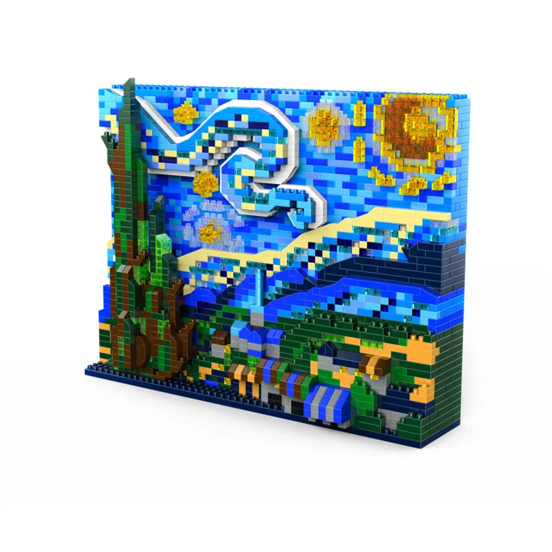 Starry Night Building Block Famous Paintings The Great Wave off Kanagawa Assembled 3D Model Diamond Micro Bricks Toy For Collect
Starry Night Building Block Famous Paintings The Great Wave off Kanagawa Assembled 3D Model Diamond Micro Bricks Toy For Collect
