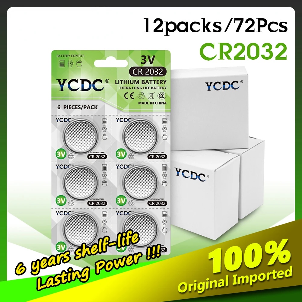Новые литий-ионные батарейки 3 в 72 шт. CR2032 CR 2032, BR2032 DL2032 ECR2032 для игр, цифровых камер, видеокамер
Новые литий-ионные батарейки 3 в 72 шт. CR2032 CR 2032, BR2032 DL2032 ECR2032 для игр, цифровых камер, видеокамер