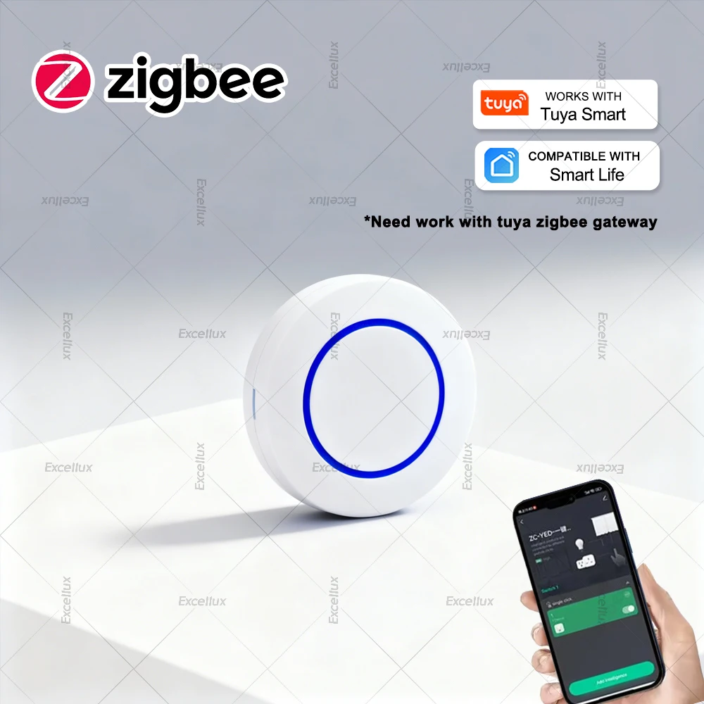 Умная кнопка Excellux smart scene switch Zigbee
Умная кнопка Excellux smart scene switch Zigbee