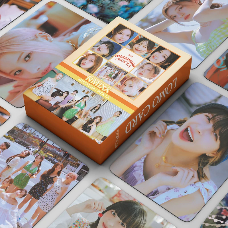 55 шт./набор Kpop NMIXX Lomo Cards mixxoria: PICK LA New Song Photo Album Photocards for Fans Collection
55 шт./набор Kpop NMIXX Lomo Cards mixxoria: PICK LA New Song Photo Album Photocards for Fans Collection