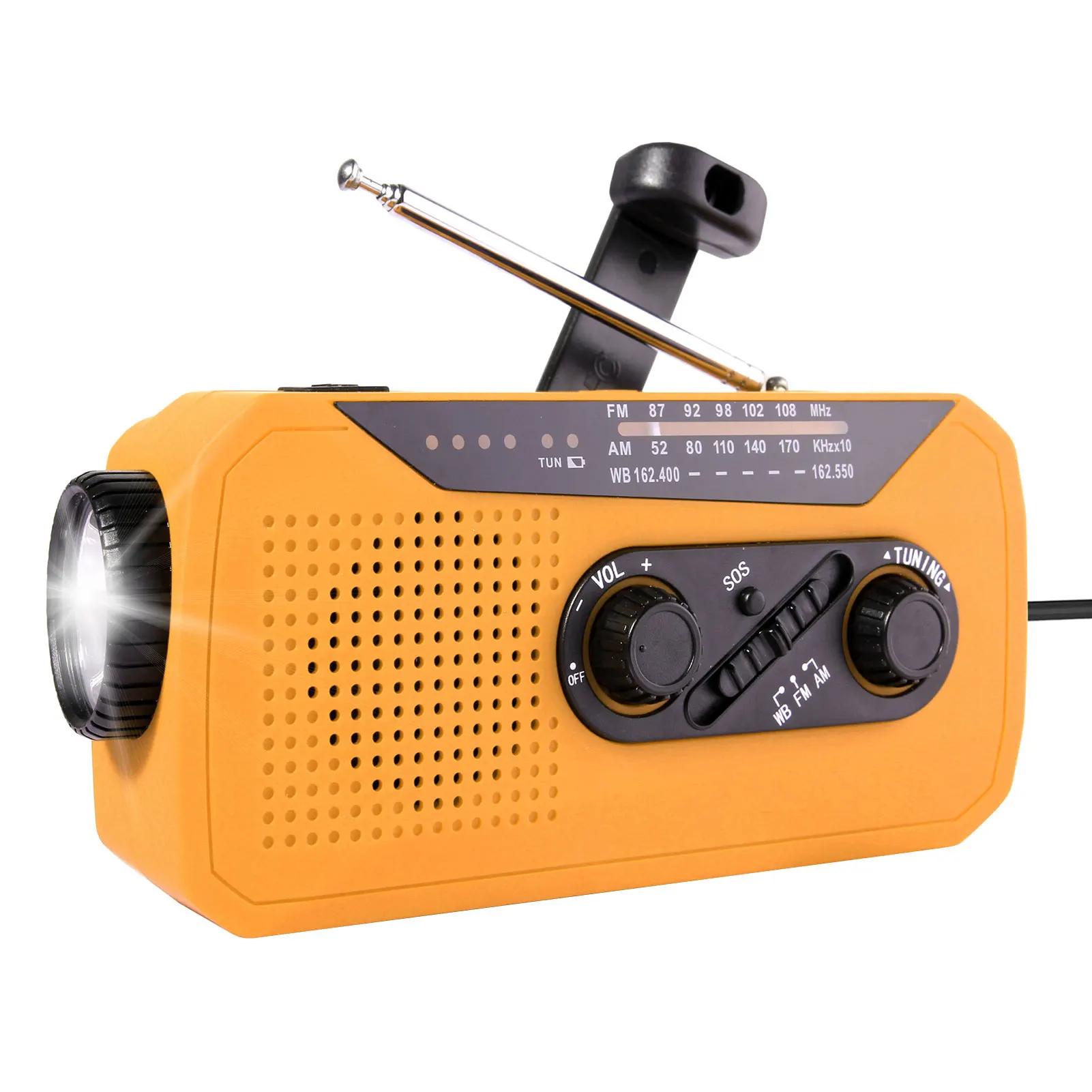 NOAA Weather Radio Portable Emergency Survival Radio LED Flashlight Emergent Light Power Failures Emergency Phone Charger Home
NOAA Weather Radio Portable Emergency Survival Radio LED Flashlight Emergent Light Power Failures Emergency Phone Charger Home