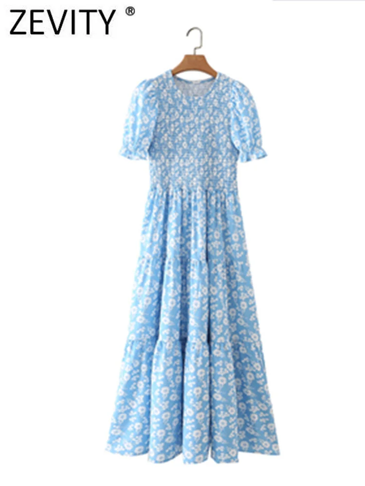 Zevity Women Fashion Floral Print Elastic Shrink Slim Midi Dress Female Chic O Neck Pleats Puff Sleeve Casual Vestidos DS1463
Zevity Women Fashion Floral Print Elastic Shrink Slim Midi Dress Female Chic O Neck Pleats Puff Sleeve Casual Vestidos DS1463