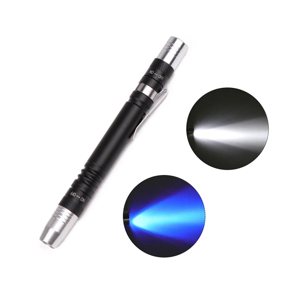 Mini LED Flashlight UV Torch Purple White LED Work Light for Banknote Verification Camp Emergency Lighting Tool
Mini LED Flashlight UV Torch Purple White LED Work Light for Banknote Verification Camp Emergency Lighting Tool