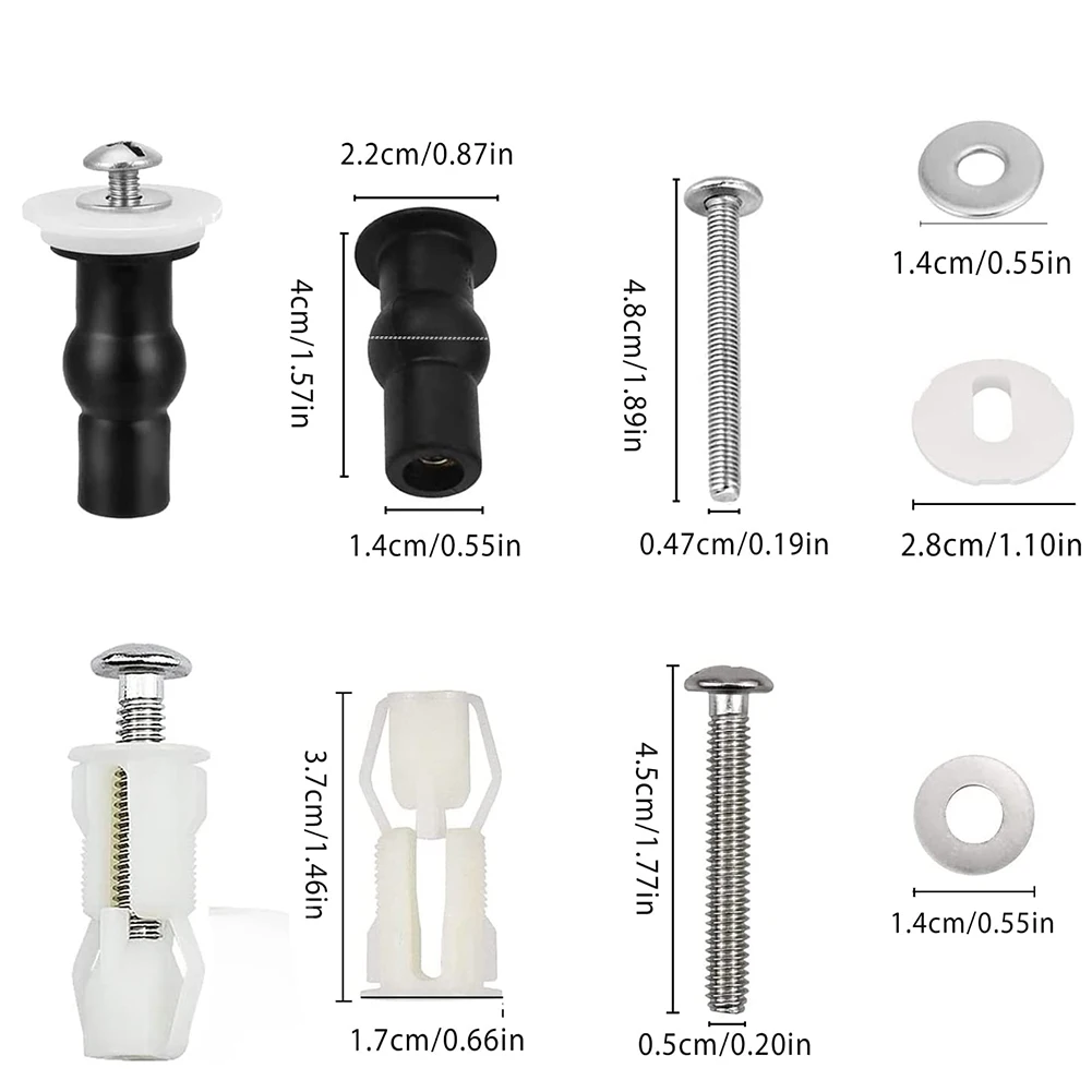 Home Toilet Seat Parts 304 Stainless Steel + ABS 4 Pcs/ Set Corrosion Resistant Non Rust 1.4cm Washer Diameter
Home Toilet Seat Parts 304 Stainless Steel + ABS 4 Pcs/ Set Corrosion Resistant Non Rust 1.4cm Washer Diameter