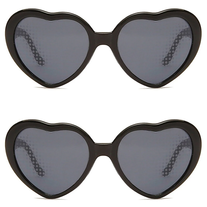 2X Heart Shape Light Effects Glasses Sunglasses For Women Girls Kids Party Club Sunglasses Valentine Lover Gifts(Black)
2X Heart Shape Light Effects Glasses Sunglasses For Women Girls Kids Party Club Sunglasses Valentine Lover Gifts(Black)