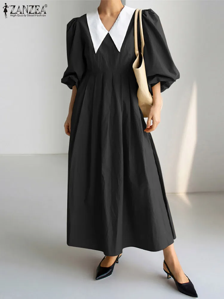 Модный женский сарафан с V-образным вырезом и длинными рукавами-фонариками 2022 ZANZEA осеннее корейское платье элегантное лоскутное платье жен... 
Модный женский сарафан с V-образным вырезом и длинными рукавами-фонариками 2022 ZANZEA осеннее корейское платье элегантное лоскутное платье жен...
