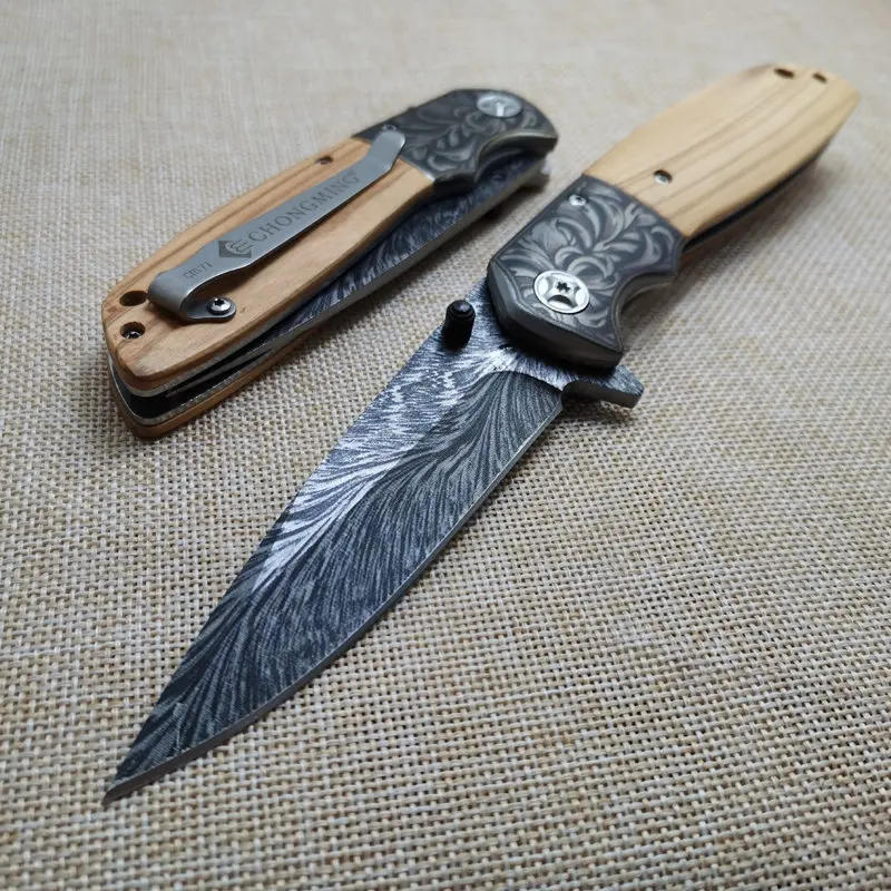 High Quality Damascus Pocket Folding Knife Tactical Military 440C Blade Wooden Handle hunting knife outdoor camping EDC Tools
High Quality Damascus Pocket Folding Knife Tactical Military 440C Blade Wooden Handle hunting knife outdoor camping EDC Tools