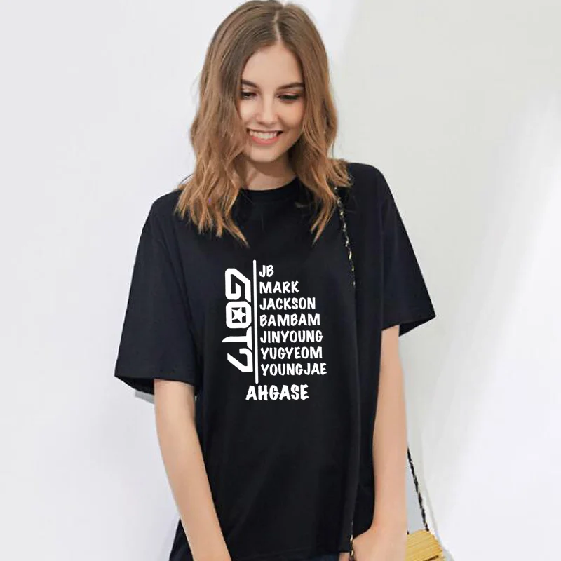Koean Kpop GOT7 T-shirts Jb Mark Jackson Bambam Jinyoung Yugyeon Youngjae Printed T-shirts for Women Clothes Tee Shirt Femme
Koean Kpop GOT7 T-shirts Jb Mark Jackson Bambam Jinyoung Yugyeon Youngjae Printed T-shirts for Women Clothes Tee Shirt Femme