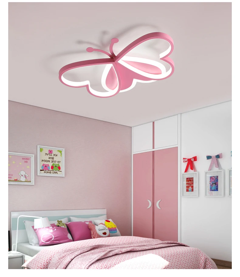 Modern creative butterfly design ceiling lamp, butterfly led chandelier in children's bedroom
Modern creative butterfly design ceiling lamp, butterfly led chandelier in children's bedroom