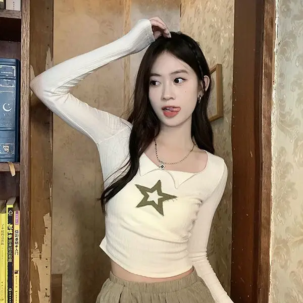Spring Autumn Long Sleeve Star Grunge Aesthetic T Shirts Basic Tee Fashion Street Crop Top Vintage Harajuku Y2k T Shirt Women
Spring Autumn Long Sleeve Star Grunge Aesthetic T Shirts Basic Tee Fashion Street Crop Top Vintage Harajuku Y2k T Shirt Women