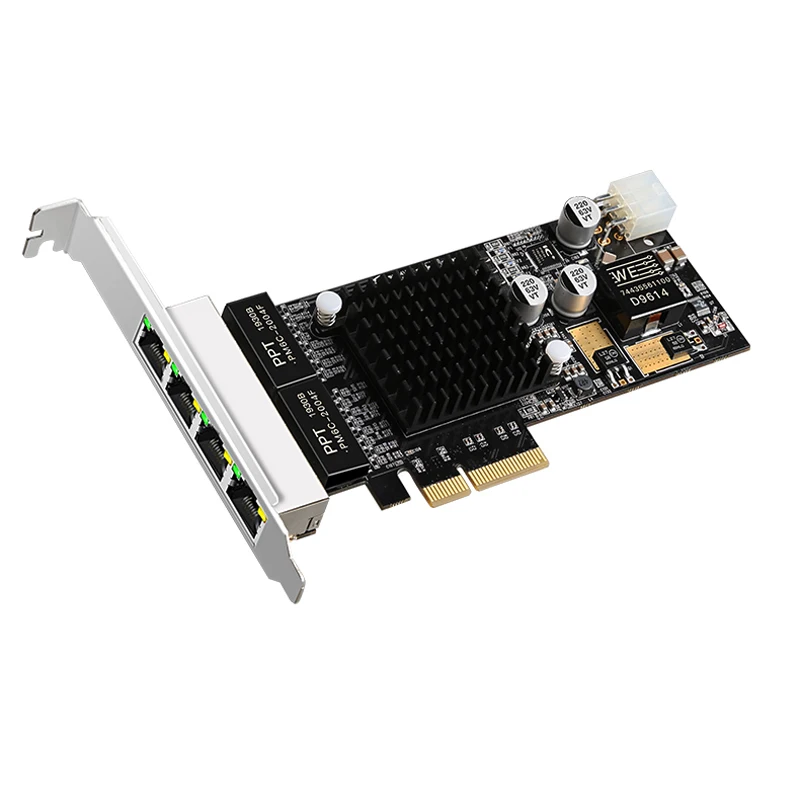 POE network card 1000Mbps 4 port RJ45 POE LAN Connector to PCI-E PCIe 4X Gigabit Intel I350 Server Converged Vision Frame
POE network card 1000Mbps 4 port RJ45 POE LAN Connector to PCI-E PCIe 4X Gigabit Intel I350 Server Converged Vision Frame