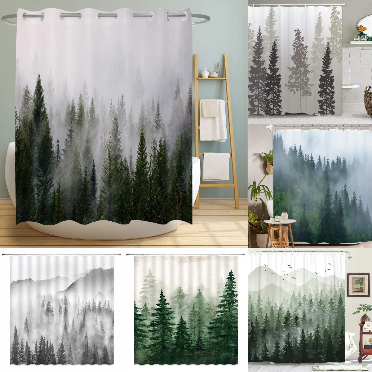 Misty Forest Woodland Shower Curtains Nature Shower Curtain Fall Shower Curtain Waterproof Polyester Fabric Home Decor with Hook
Misty Forest Woodland Shower Curtains Nature Shower Curtain Fall Shower Curtain Waterproof Polyester Fabric Home Decor with Hook