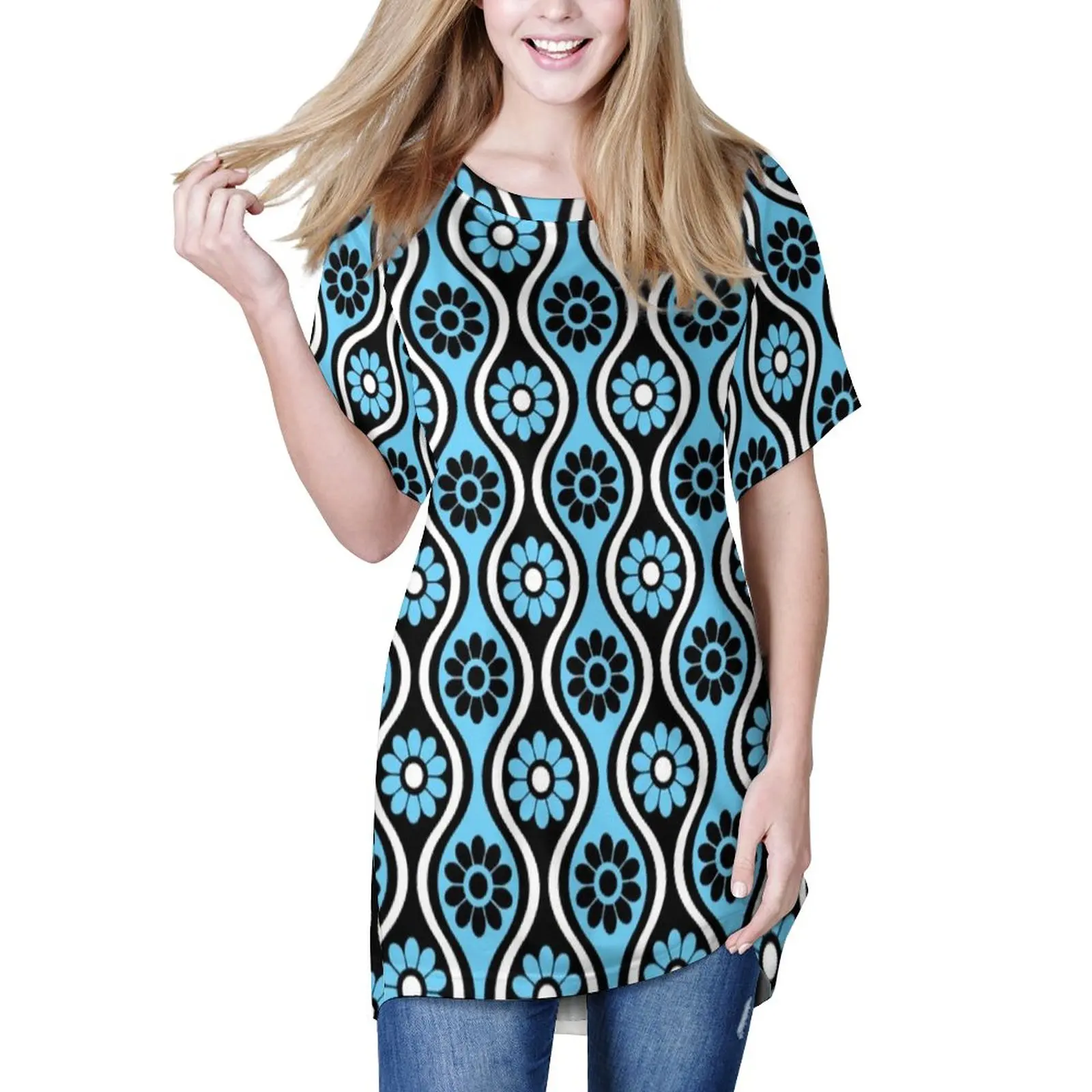 Retro 70S Style Long T Shirts Vintage Blue Pattern Basic T Shirt Short Sleeve Cute Oversized Tees Summer Pattern Tops Gift
Retro 70S Style Long T Shirts Vintage Blue Pattern Basic T Shirt Short Sleeve Cute Oversized Tees Summer Pattern Tops Gift