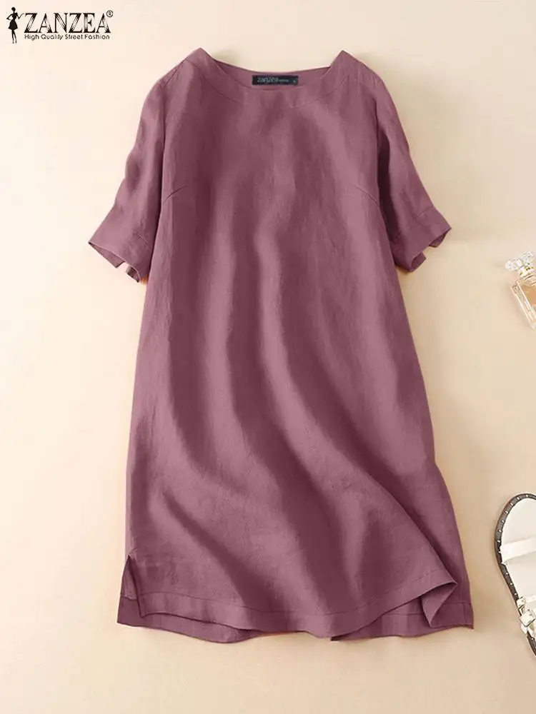 ZANZEA Women Summer Dress Short Sleeve O-Neck Work Sundress Robe Femme Fashion Casual Oversize Holiday Dresses Korean Style
ZANZEA Women Summer Dress Short Sleeve O-Neck Work Sundress Robe Femme Fashion Casual Oversize Holiday Dresses Korean Style