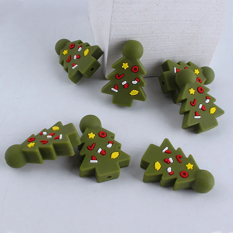 23*33mm 5pc/lot Silicone Christmas Tree Beads Baby Teething Pacifier Chains Accessories Safe Food Grade Nursing Chewing BPA Free
23*33mm 5pc/lot Silicone Christmas Tree Beads Baby Teething Pacifier Chains Accessories Safe Food Grade Nursing Chewing BPA Free