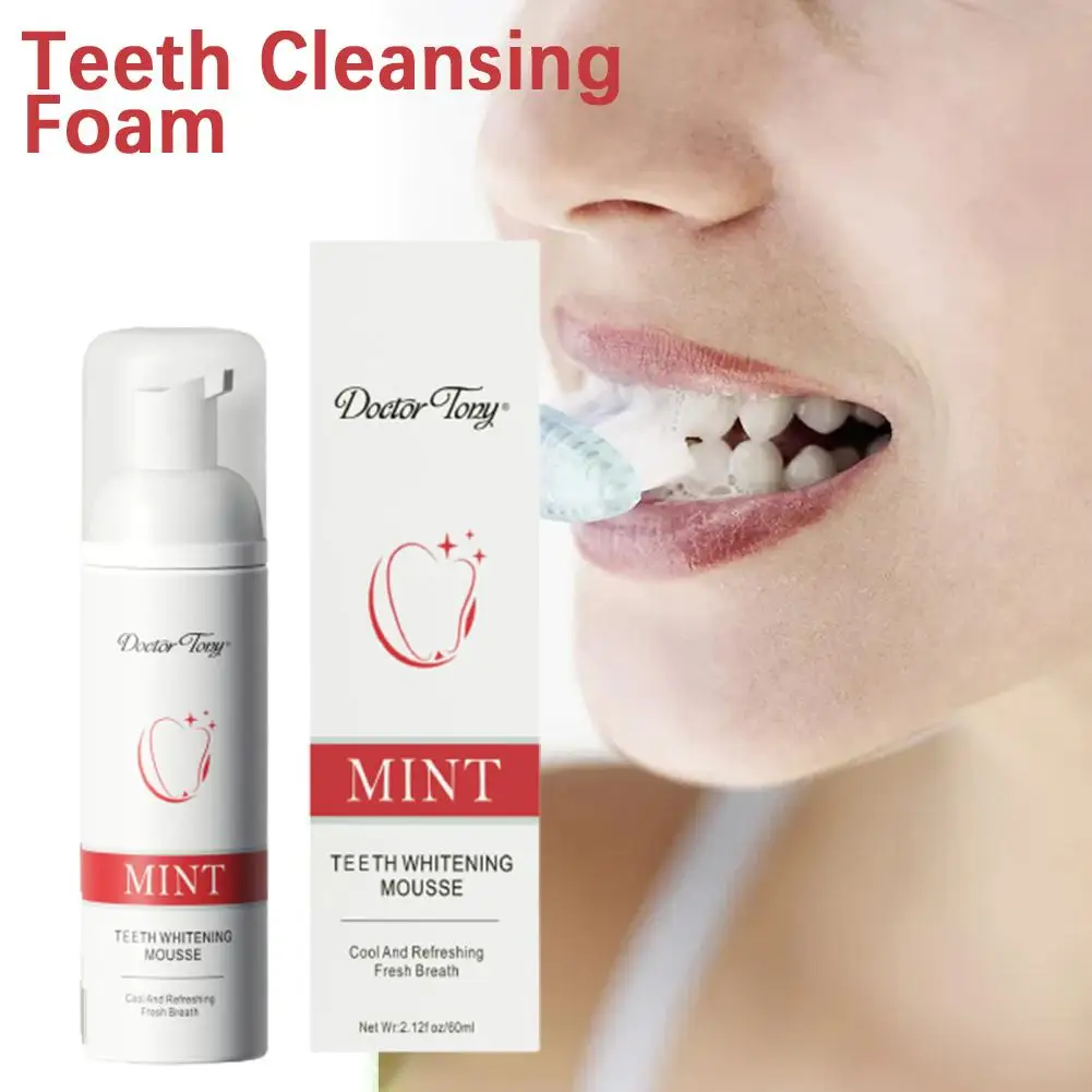 

Whitening Teeth Cleansing Foam Toothpaste Mousse Mothproof Cleaning Odors 60ml Oral Eliminating Refreshing Breath Products C6U9