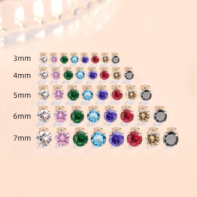 S925 Sterling Silver Zircon Stud Earrings for Women Fine Jewelry Accessories Multi-Size Fashion Diamond Stud Earrings for Girl
S925 Sterling Silver Zircon Stud Earrings for Women Fine Jewelry Accessories Multi-Size Fashion Diamond Stud Earrings for Girl
