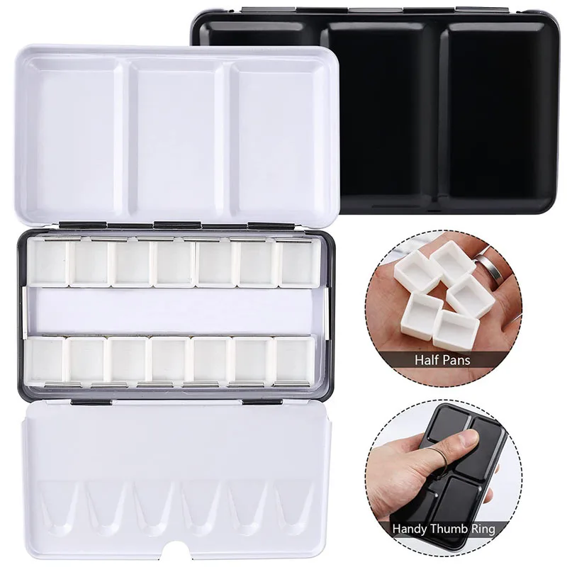 Empty Watercolor Palette Metal Empty Watercolor Tin Palette Paint Case with 14pcs Half Pans for DIY Travel Watercolor Palette
Empty Watercolor Palette Metal Empty Watercolor Tin Palette Paint Case with 14pcs Half Pans for DIY Travel Watercolor Palette