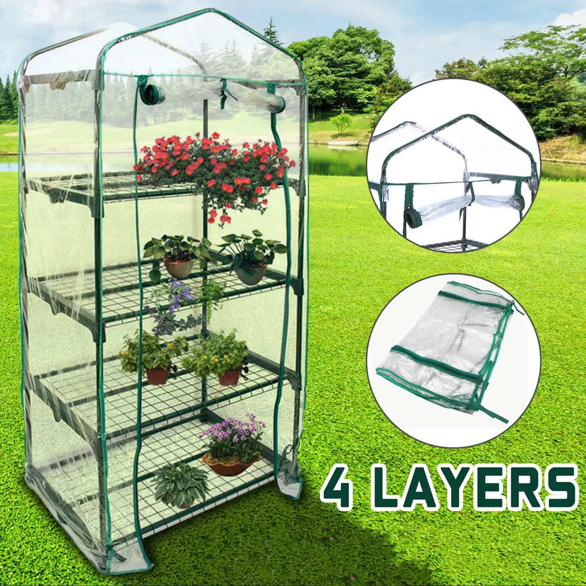 100% Waterproof 4 Tier Greenhouse Cover Replacement Mini Garden Plants Warm Room Pvc Cover Anti-uv Windproof Cover W/o Frame
100% Waterproof 4 Tier Greenhouse Cover Replacement Mini Garden Plants Warm Room Pvc Cover Anti-uv Windproof Cover W/o Frame