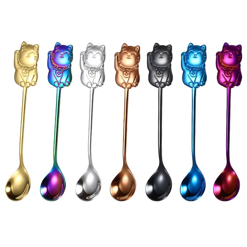 Coffee Spoon 304 Stainless Steel Cute Luck Cat Coffee Stirring Spoon Cartoon Dessert for Tableware Kitchen Supplies Dessert Tool
Coffee Spoon 304 Stainless Steel Cute Luck Cat Coffee Stirring Spoon Cartoon Dessert for Tableware Kitchen Supplies Dessert Tool