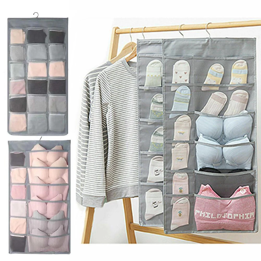 Double-sided Clear Hanging Bag 18 Pockets Folding Clothing Storage Bag Socks Bra Underwear Sundries Hanging Organizer Door Bag
Double-sided Clear Hanging Bag 18 Pockets Folding Clothing Storage Bag Socks Bra Underwear Sundries Hanging Organizer Door Bag